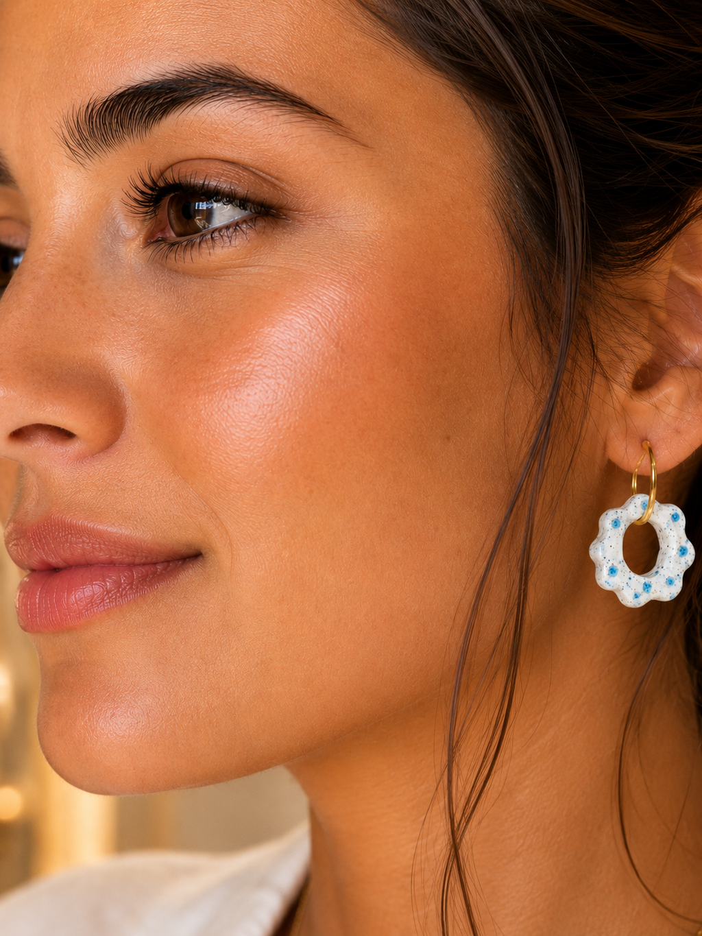 Boucles d'Oreilles Créoles Pâte Fimo & Résine – Faites Main