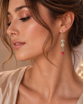 Boucles d'oreilles Perles & Cristal – Fermoir Plaqué Argent Fait Main