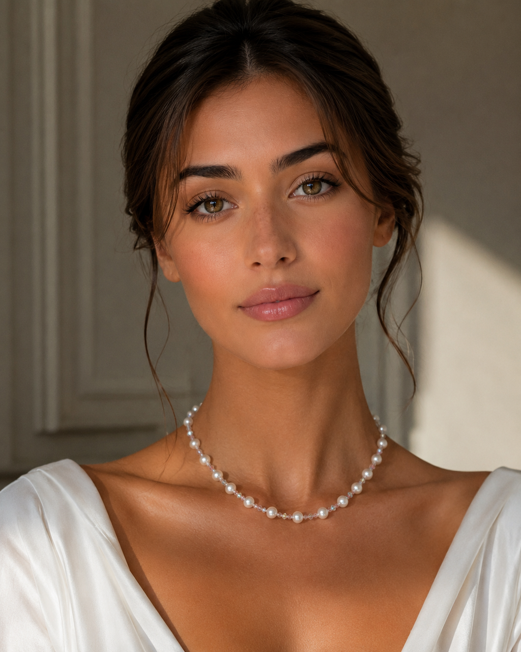 Collier Perles Nacrées & Cristal – Fait Main