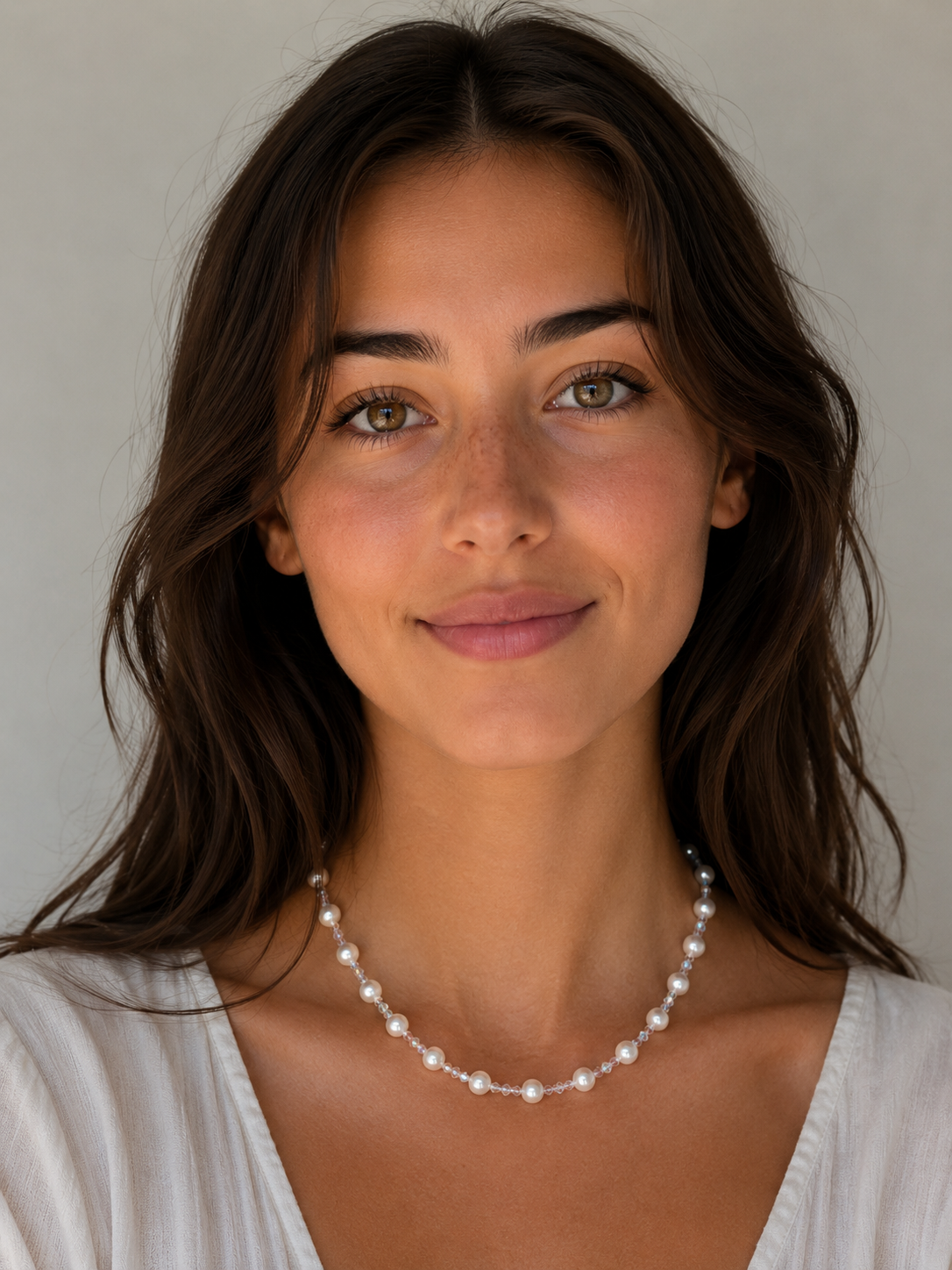 Collier Perles Nacrées & Cristal – Fait Main