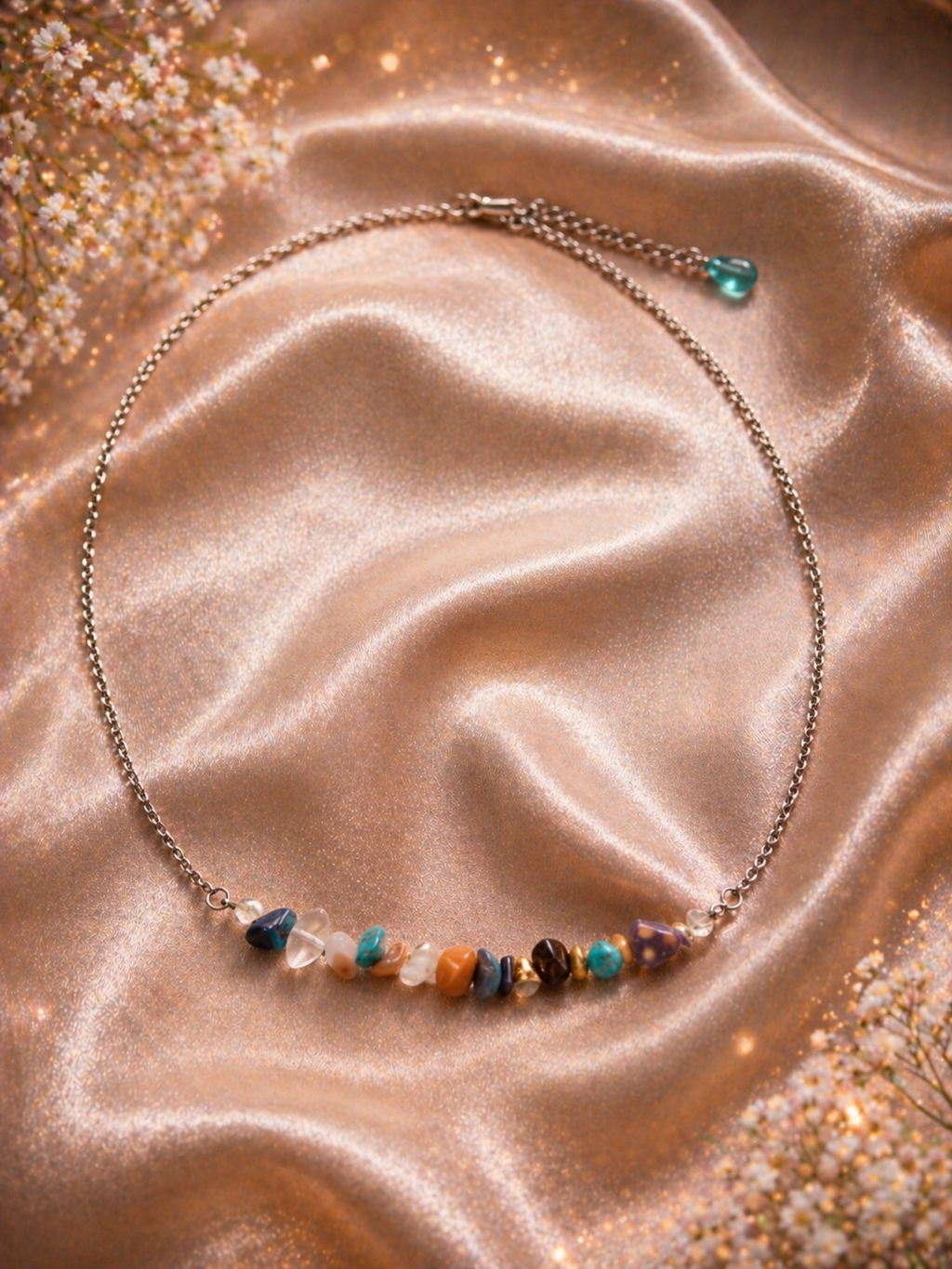 Parure : collier , boucles d'oreilles et bracelet unique
