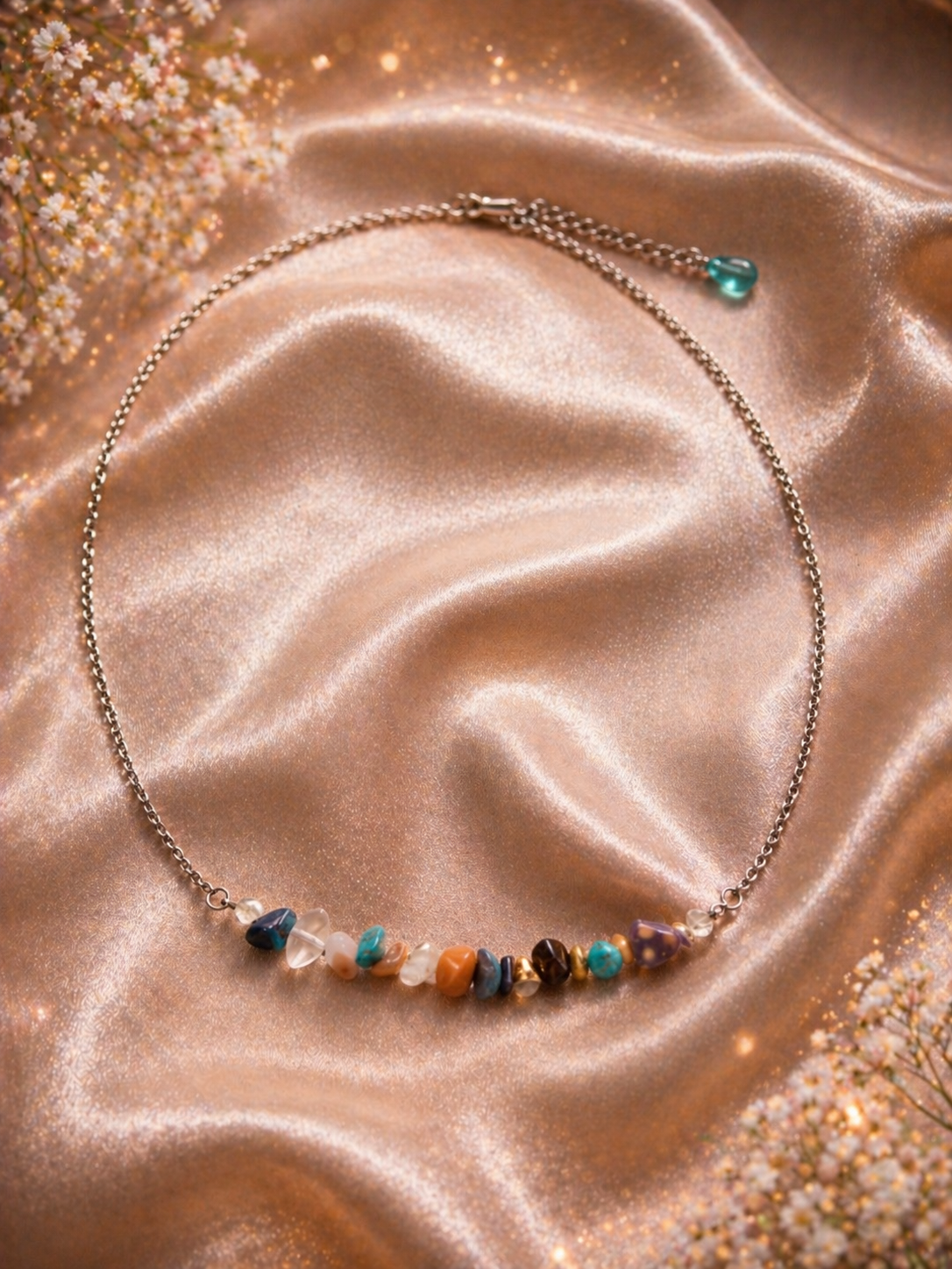 Parure : collier , boucles d'oreilles et bracelet unique
