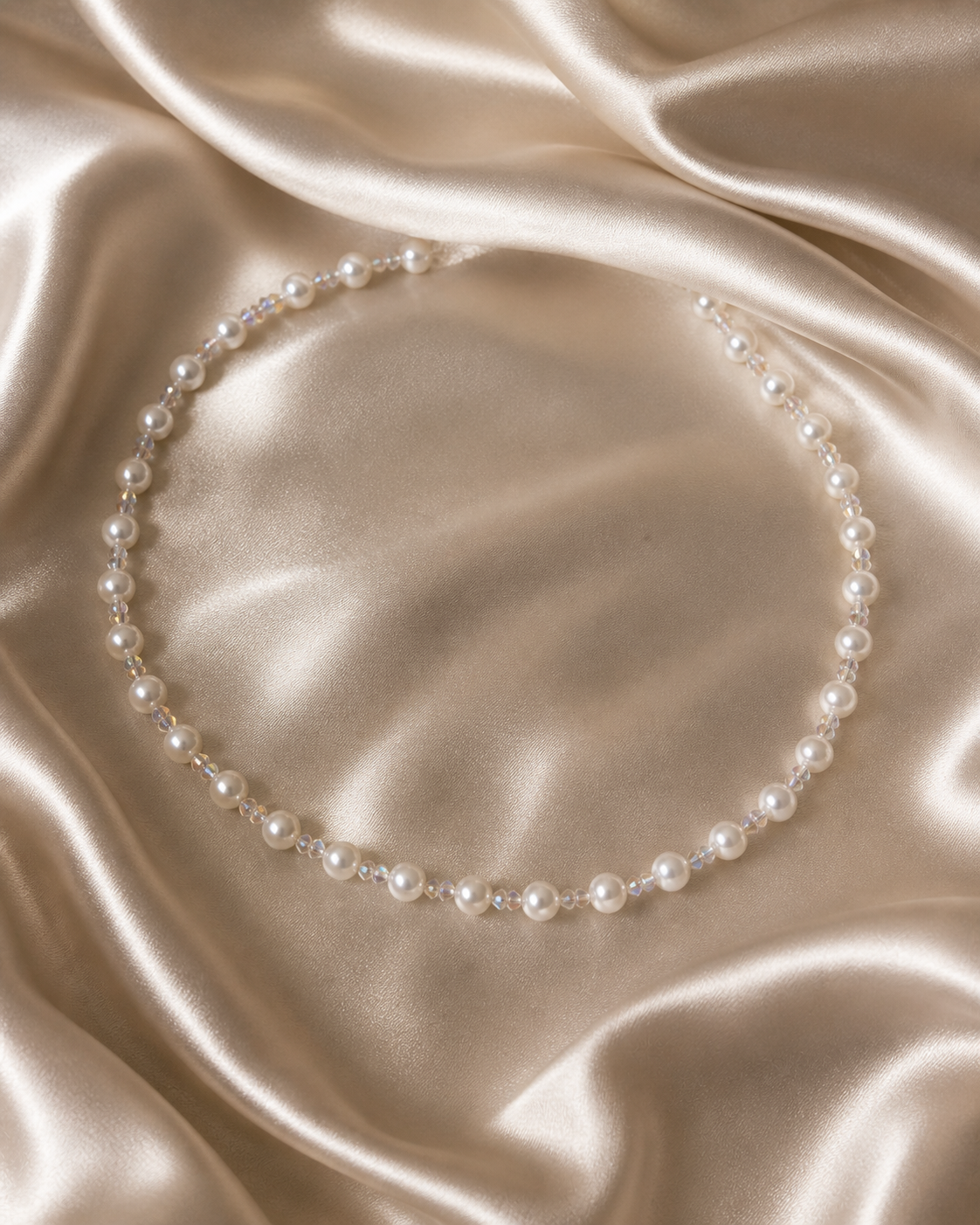 Collier Perles Nacrées & Cristal – Fait Main