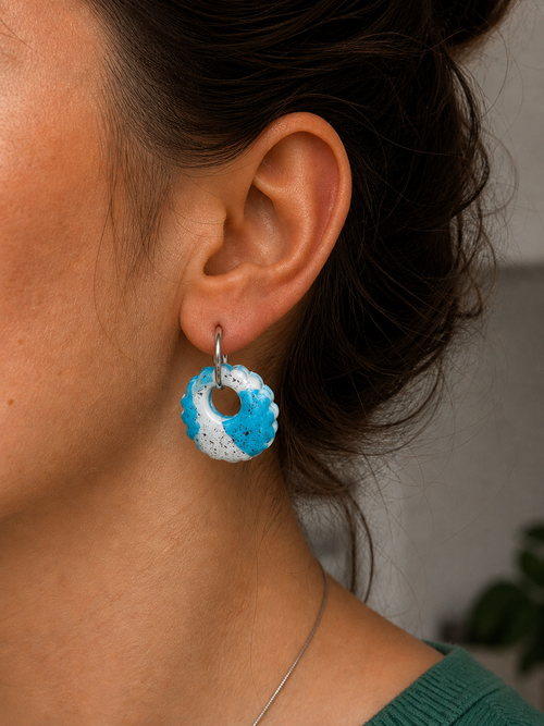 Boucles d'Oreilles Créoles Pâte Fimo & Résine – Faites Main