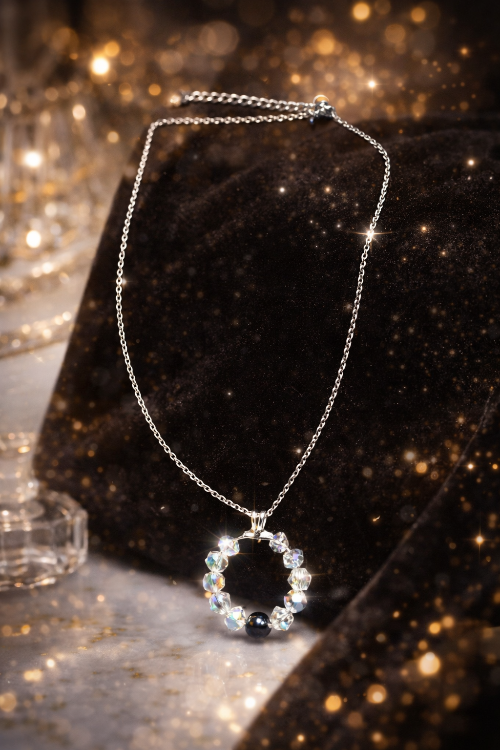 Collier Fait Main en Cristal et Hématite - Bijou Artisanal