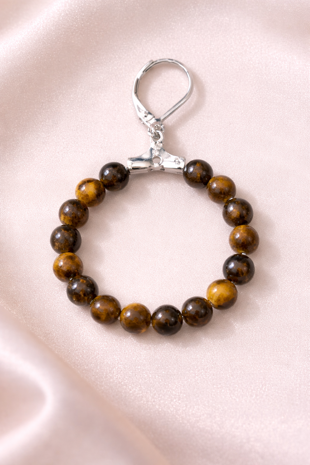 Boucles d'oreilles Regard de Tigre – pierre naturelle œil de tigre & fermoir acier inoxydable