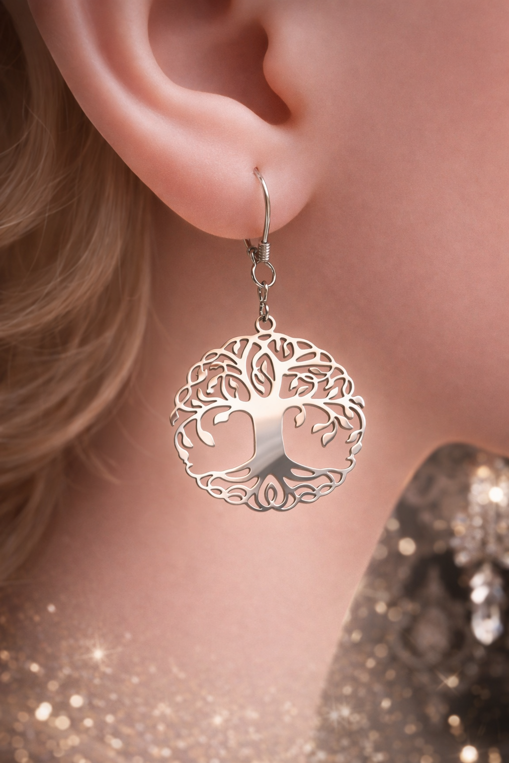 Boucles d'oreilles Arbre de Vie – Métal Fin & Fermoir Plaqué Argent
