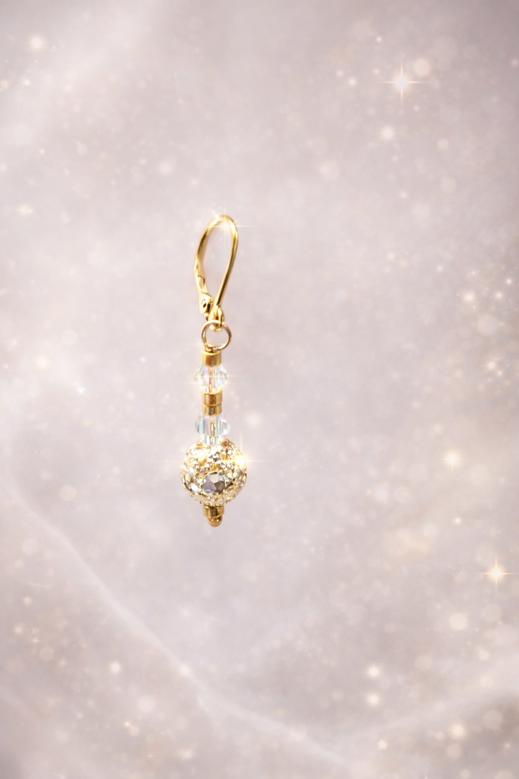 Boucles d'Oreilles Artisanales Perles et Cristal - Bijou Fait Main