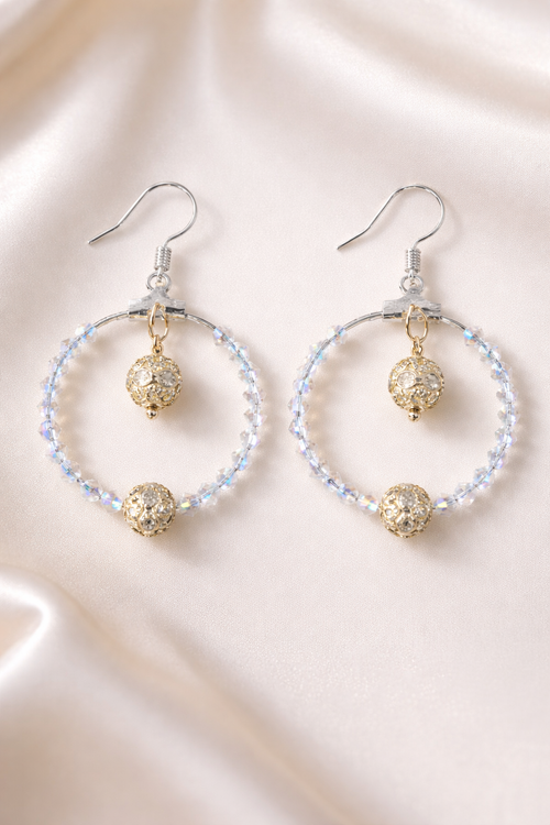 Boucles d'oreilles Lumière d'Orient – cristal perle & fermoir plaqué argent