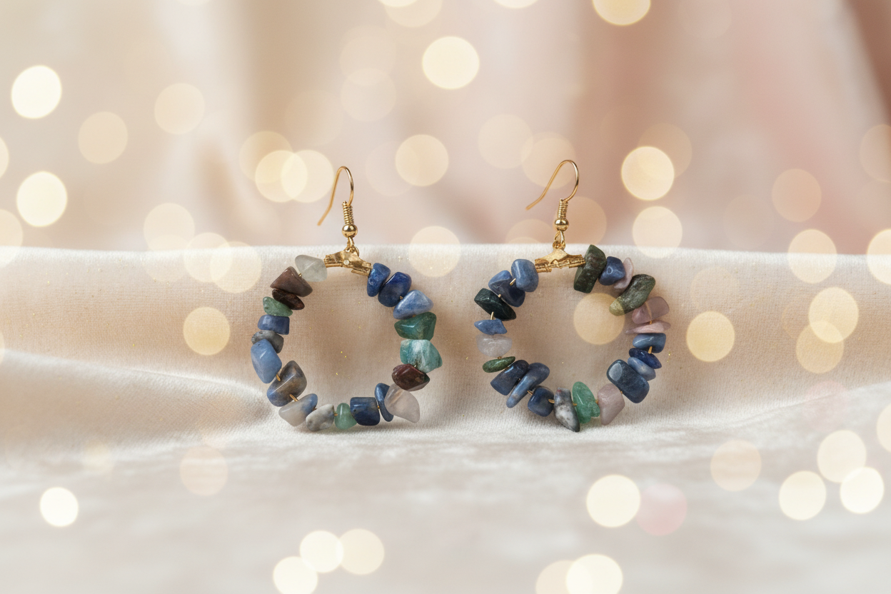 Parure : collier , boucles d'oreilles et bracelet unique